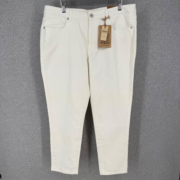 Coldwater Creek Womens Denim Ankle Jean Size 16 White Coastal Casual Neutral NEW - Picture 1 of 14